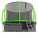 EVO JUMP Cosmo 12ft (Green) + Lower net. Батут с внутренней сеткой и лестницей, диаметр 12ft (зеленый) + нижняя сеть